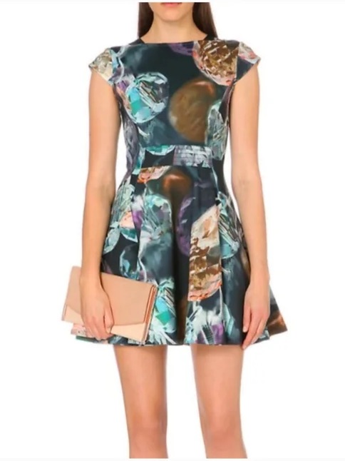 Ted Baker Ullia Glistening Gem Skater Dress. Size 4.
